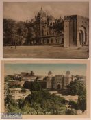 India Postcards (2) Maharaja Ranjit Singh tomb and Hazuri Bagh Lahore Punjab c1900s