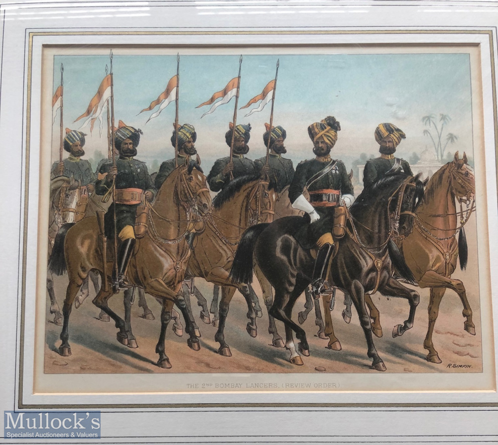 India - Original colour lithograph of the 2nd Bombay lancers review order c1900s by R Simkin. In - Image 2 of 2