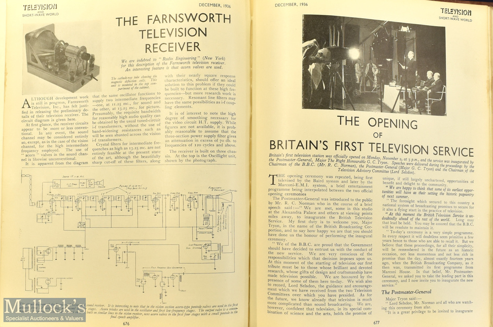 Early Television 1936 & 37 “Television and Short-Wave World” Monthly magazines bound into Annuals by - Image 3 of 6