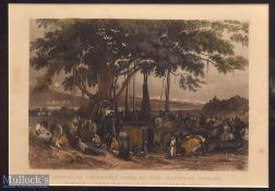 India – The Battle of Meeanee colour engraving by J.B. Allen, mounted measures 40x34cm plus