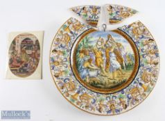Ceramic Plate – depicts King David playing harp surrounded by Angels/Cherubs - measures 41cm