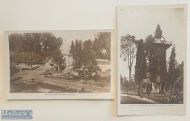 India – Sikh – c1900s antique postcards (2) showing a Sikh Sardars gardens in Rawalpindi city,