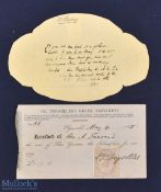 Samuel P. Tregelles (1813-1875) Autograph to subscription receipt together with hand written