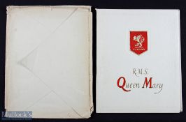 Cunard RMS Queen Mary Brochure illustrated with facts and figures etc, with original envelope,