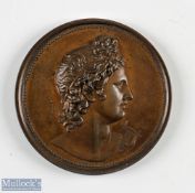 Royal Academy Of Music 1822 Medallion commemorating its establishment - Obverse; Classical Head.