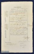 Napoleonic Wars - Military Document Gibraltar 1811 stating Major General John Fraser has received