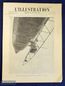 Santos Dumont Airship 20th July 1901 L’Illustration publication, a very large front cover