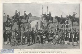 Original print 19th century types of Indian Army represented at a recent review before the Prince of