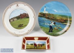 3 Golfing Bone China Items incl Aynsley Bill Waugh Millennium Collection St Andrews limited