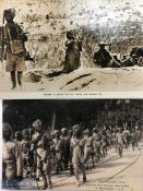 India & Punjab – Sikhs Marching in France WWI Postcards - two postcards showing a Sikhs marching