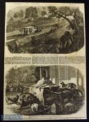 India - Perils of Dawk Travelling in India two original engravings and text 1858 'Appearance of a