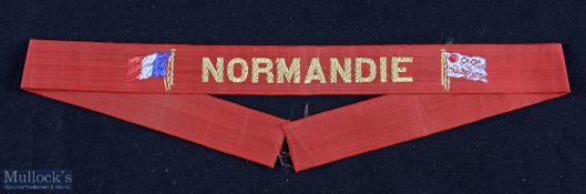SS Normandie 1935 Sailors Cap Band from the most beautiful pure Art Deco Liner that ever existed.