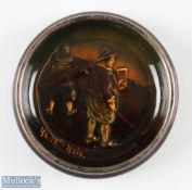 Royal Doulton Kingsware Ye 19th Hole Silver Rimmed Dish decorated with low relief golfer and