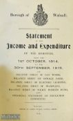 Borough of Walsall Statement of the Income and Expenditure 1913-1915 includes two books 1913-1914