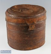 Victorian Bon March London Store Metal Hat Box marked to inside lid, hinge a/f