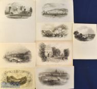 Postal History – Collection of 8x Vignetted stationary engravings by J&F Harwood 1840’s, W. Shane