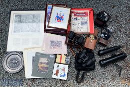 Box of Assorted Mixed Items incl Carl Zeiss binoculars, Russian USSR 20x50 sight in case,