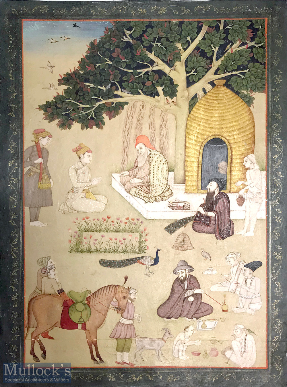 India & Punjab – Guru Nanak Miniature A fine large Sikh school miniature of Guru Nanak seated