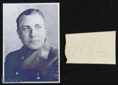 WWII – Autograph – Martin Bormann (1900-1945) Signed Cutting and Print signed in ink together with a