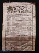 United States - Crescent City Jockey Club 1903 Silk Programme of that days horse races. Listing