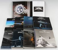 Breitling Chronolog Brochures c2000s (8) run missing 2003, with Breitling for Bentley 2010
