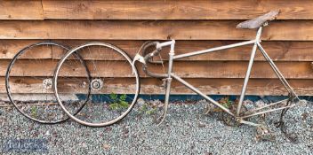 R O Harrison Lyta Lightweight Road Bike lightweight aluminium frame in silvered finish, brakes and