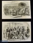 India - Arrah - Kor Sing 'The Rebel of Arrah' and his attendants original engraving 1857 laid to