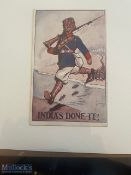 India – c1900s Sikh Soldier Comic Colour Postcard India’s done it showing a Sikh solider on the