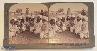 India – c1900s original stereo view showing natives of Kabul Afghanistan at the Delhi durbar,