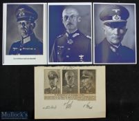 WWII – Autographs – German Field Marshal’s - Karl Gerd Von Rundstedt, Willhelm Von Leeb & Fedor