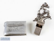 WW1 Period Aluminium Alloy Zeppelin Matchbox Holder with Zeppelin airship image No.9 to one side and