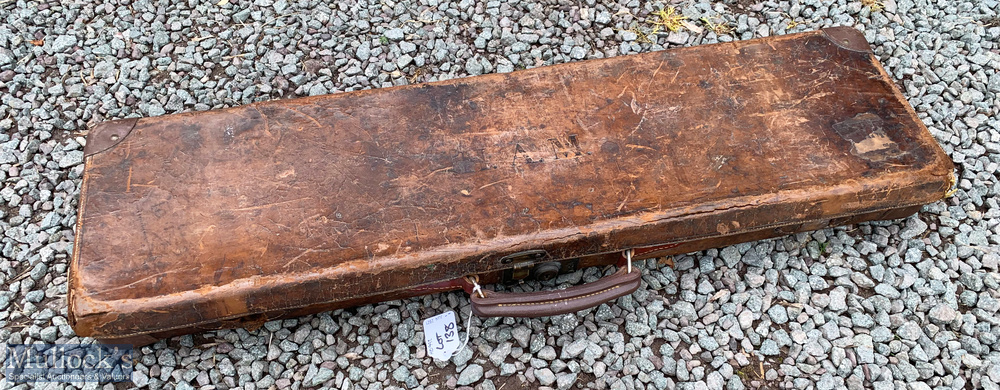 Victorian Hard Leather Shot Gun Case with John Blanch & Son manufacturers label to inside with H.A.