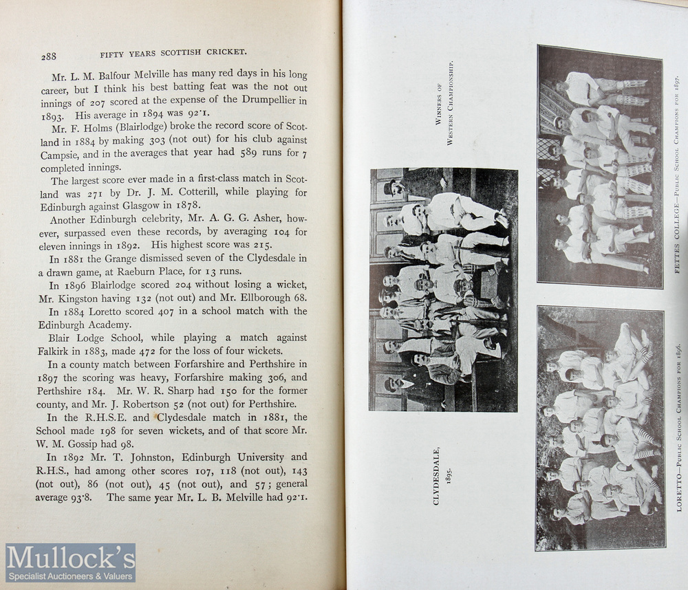 Cricket - Fifty Years Reminiscences Of Scottish Cricket By D.D. Bone, Glasgow 1898 - a 290 page book - Image 4 of 4