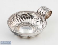 19th century French Silver Wine Tasting Tastevin Cup by Cesar Tonnelier with concave circle design
