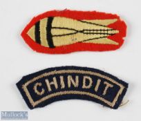 WW2 Indian Chindit Cloth Badge with bomb disposal cloth badge (2)