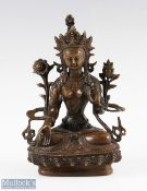 India Indian Hindu bronze figure in Lotus position China 18th/19th century. Dating from the 18th/