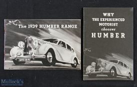 The 1939 Humber Range Automotive Sales Catalogue - impressive 16 page sales catalogue illustrating