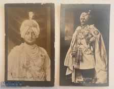 India – WWI c1914 original set of (2) real photo tobacco cards showing Indian maharajahs,