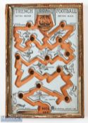 WWI Trench football game made 1915 - Orange and on laid green card boards with cut-out game design
