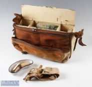 WWII St Johns Ambulance Association canvas bag with tin first aid box and all contents included, bag