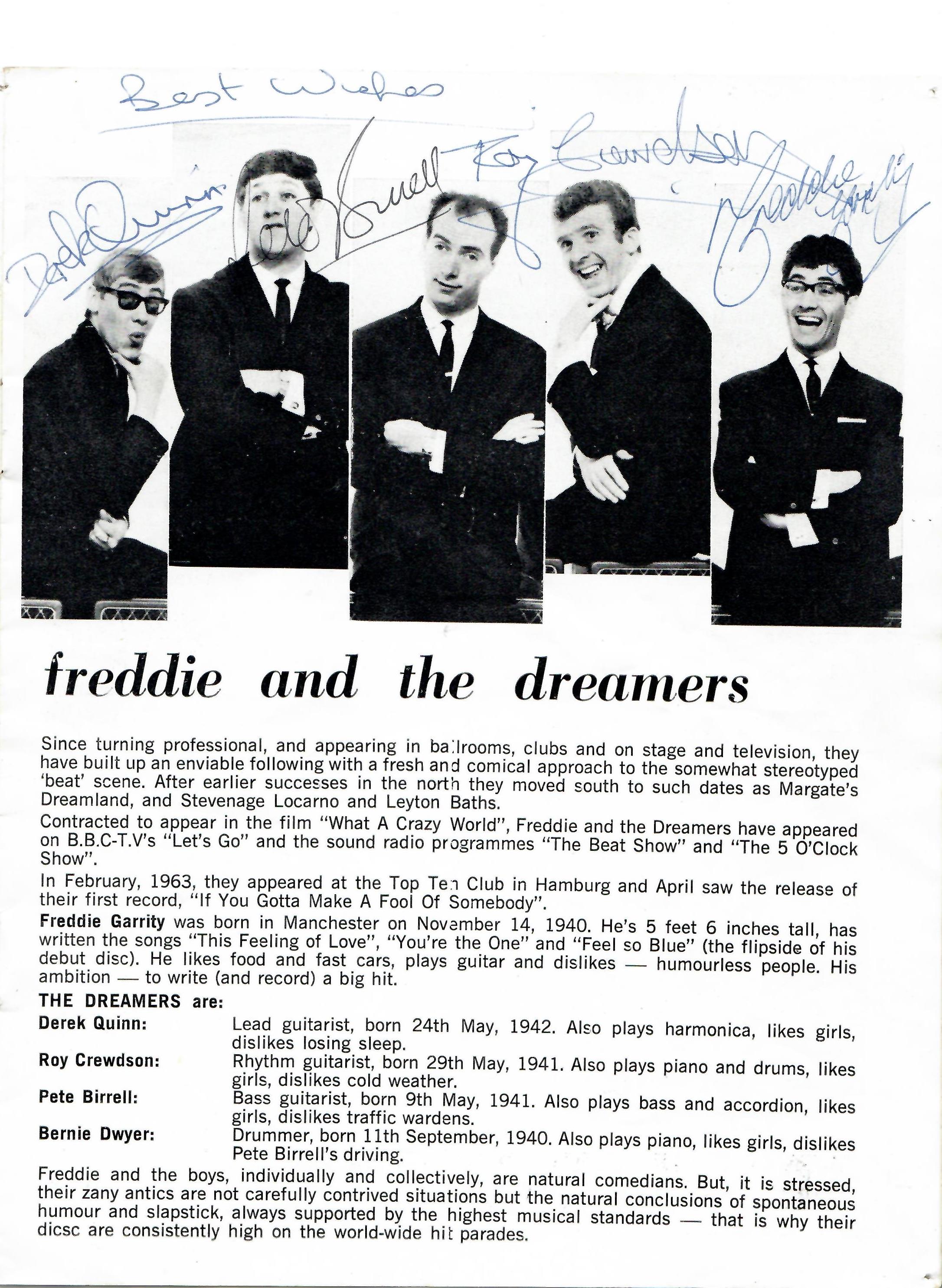 Autograph - Cilla Black and Freddie and the Dreamers Signed Concert Programme signed internally - Image 3 of 3