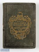 Black’s Road & Railway Travelling Map Of Scotland Circa late 1850s Map - fine hand coloured fold out