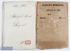 1901 Emilio Bacardin - signed string-bound manuscript - a group of documents relating to the service