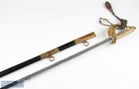 Early 20th century Naval Officer’s Dress Sword by Pote & Sons possibly Edward VII, blade etched with