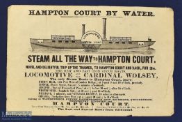 Hampton Court by Water Handbill ‘Steam all the way to Hampton Court’ on the new and fast iron