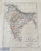 India Map - Original 19th century map of India to illustrate military campaigns from 1799 to 1806.