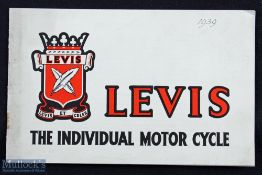 Levis The Individual Motor Cycle. 1939 Sales Catalogue a 10 page catalogue illustrating and