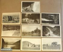 Collection of (10) printed postcards of Kashmir, India c1900s Set includes views of the temple at