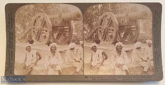 India – c1900s original stereo view showing the famous Bhangi Misl Zam Zam cannon of the Sikhs which