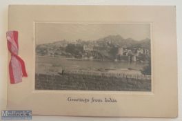 India - British Raj greeting card depicting the Attock fort at Punjab northern India. c1900s